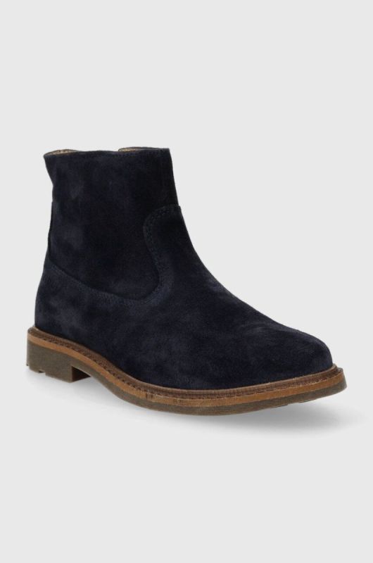 Дитячі замшеві черевики Pom D'api SISTER BOOTS колір синій (3535773) фото 2