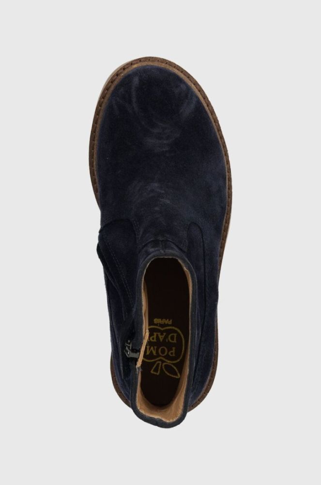 Дитячі замшеві черевики Pom D'api SISTER BOOTS колір синій (3535773) фото 4