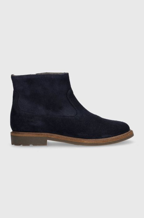 Дитячі замшеві черевики Pom D'api SISTER BOOTS колір синій (3535622)