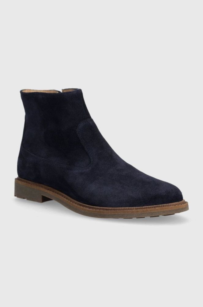 Дитячі замшеві черевики Pom D'api SISTER BOOTS колір синій (3531938) фото 2
