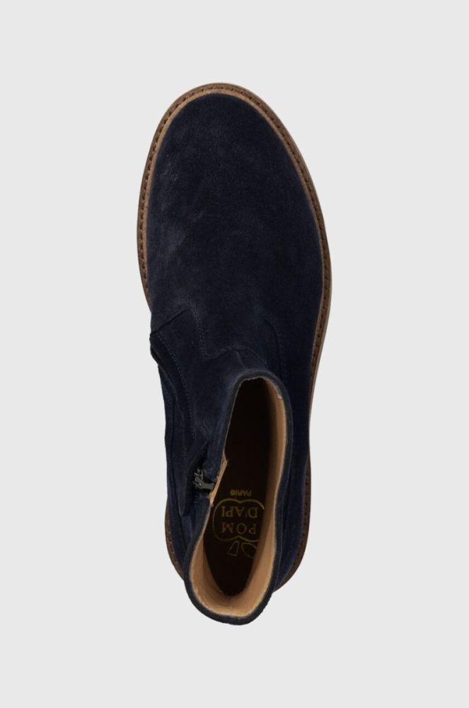 Дитячі замшеві черевики Pom D'api SISTER BOOTS колір синій (3531938) фото 4