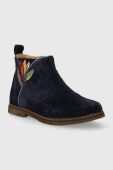 Дитячі замшеві черевики Pom D'api CITY FLORA колір синій (3573681)