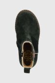 Дитячі замшеві черевики Pom D'api CITY FLORA колір зелений (3536377)