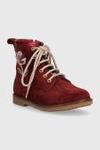 Дитячі замшеві черевики Pom D'api TRIP HI FLO колір бордовий (3531237)