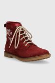 Дитячі замшеві черевики Pom D'api TRIP HI FLO колір бордовий (3530561)