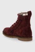 Дитячі замшеві черевики Pom D'api TRIP HI LACE колір бордовий (3531962)