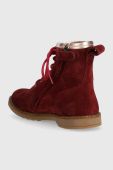 Дитячі замшеві черевики Pom D'api TRIP HI LACE колір червоний