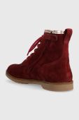 Дитячі замшеві черевики Pom D'api TRIP HI LACE колір бордовий (3531085)
