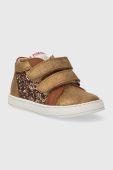 Дитячі шкіряні кросівки Pom D'api колір коричневий