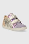 Дитячі шкіряні кросівки Pom D'api колір фіолетовий