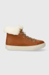 Дитячі шкіряні зимові черевики Pom D'api SWAG ZIP FUR колір коричневий (3690291) Дитячі шкіряні зимові черевики Pom D'api SWAG ZIP FUR колір коричневий (3690291)