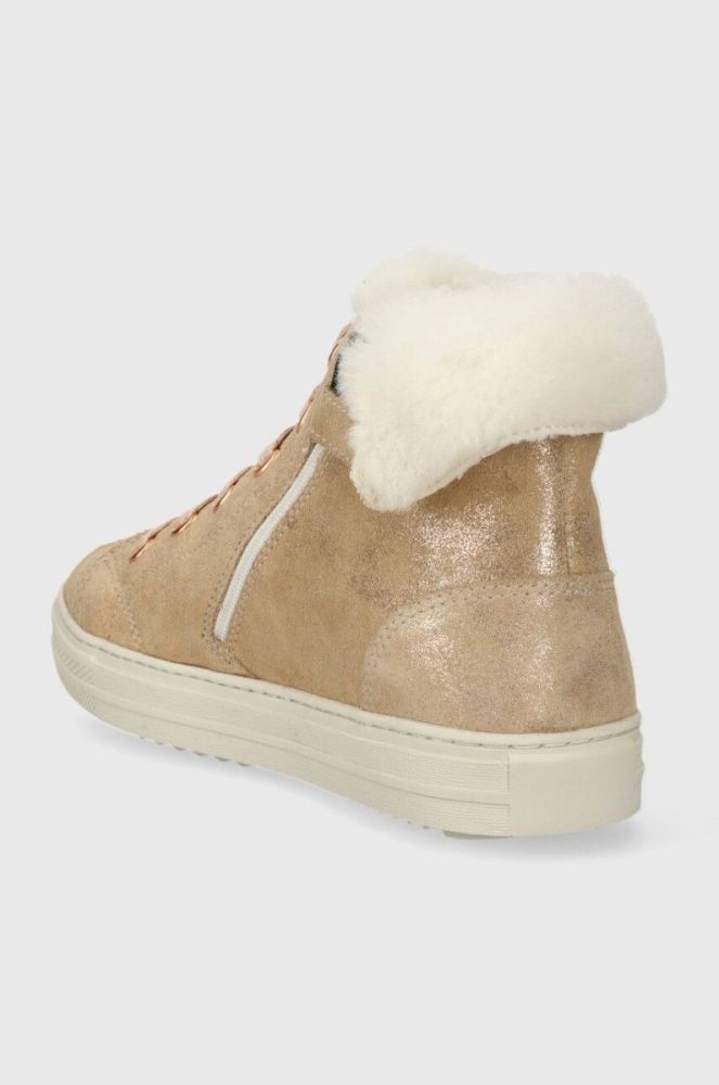 Дитячі замшеві зимові черевики Pom D'api SWAG ZIP FUR колір бежевий (3690296) фото 3