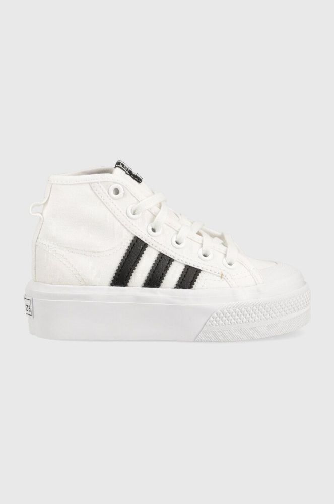 Дитячі кеди adidas Originals NIZZA PLATFORM MID колір білий