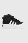 Дитячі кеди adidas Originals NIZZA PLATFORM MID колір чорний Дитячі кеди adidas Originals NIZZA PLATFORM MID колір чорний