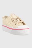 Дитячі кеди adidas Originals NIZZA PLATFORM C колір бежевий