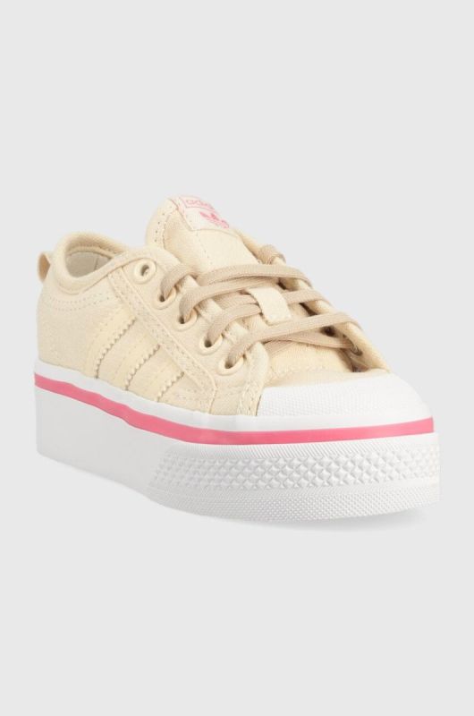 Дитячі кеди adidas Originals NIZZA PLATFORM C колір бежевий фото 2