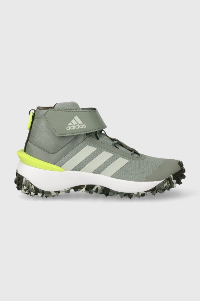 Дитячі черевики adidas FORTATRAIL EL K колір зелений