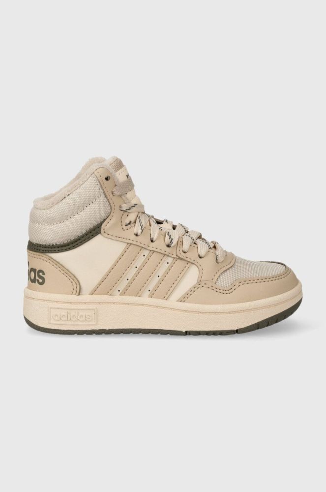 Дитячі кросівки adidas Originals HOOPS MID 3.0 K колір бежевий