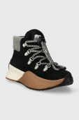 Дитячі замшеві зимові черевики Sorel YOUTH ONA CONQUEST FELT колір чорний