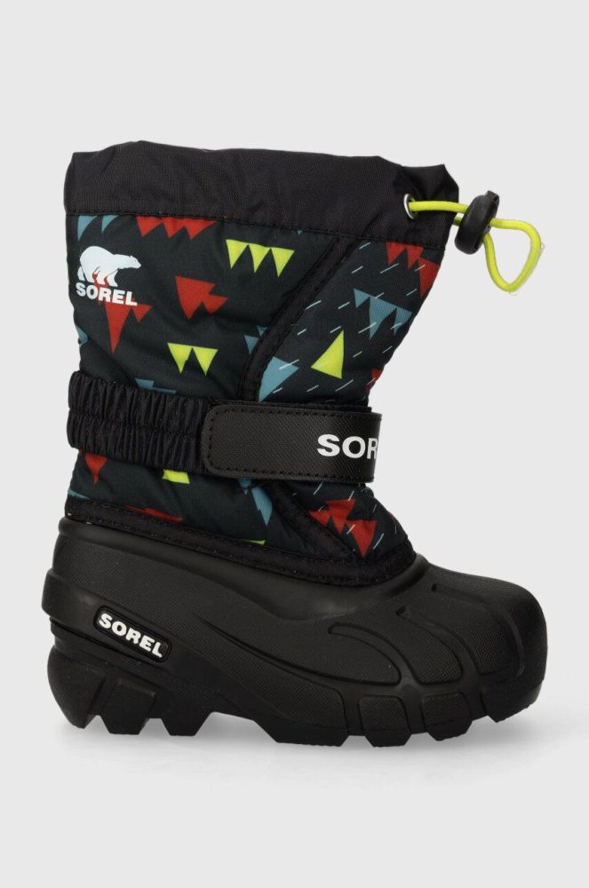 Дитячі чоботи Sorel 1888102 колір чорний YOUTH FLURRY PRINT Boys