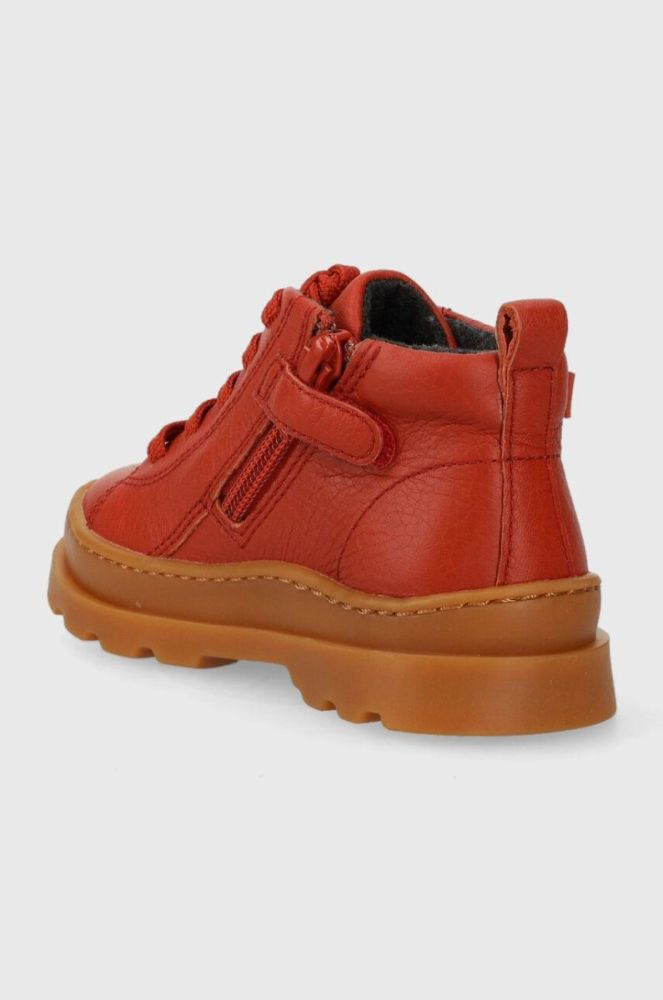 Дитячі шкіряні туфлі Camper Brutus FW колір бордовий фото 3
