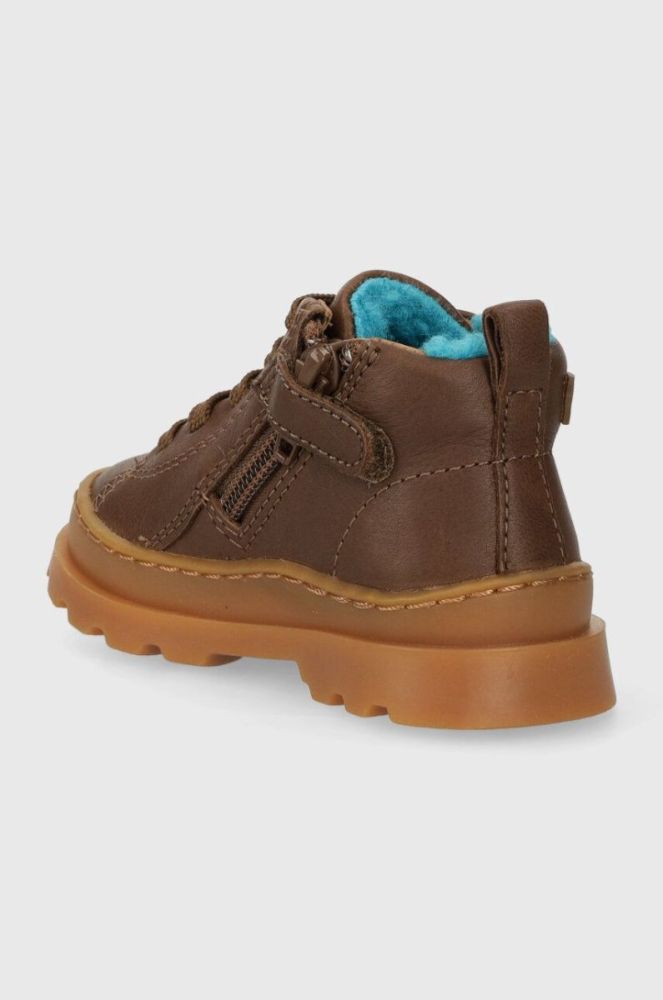 Дитячі шкіряні туфлі Camper Brutus FW колір коричневий фото 3