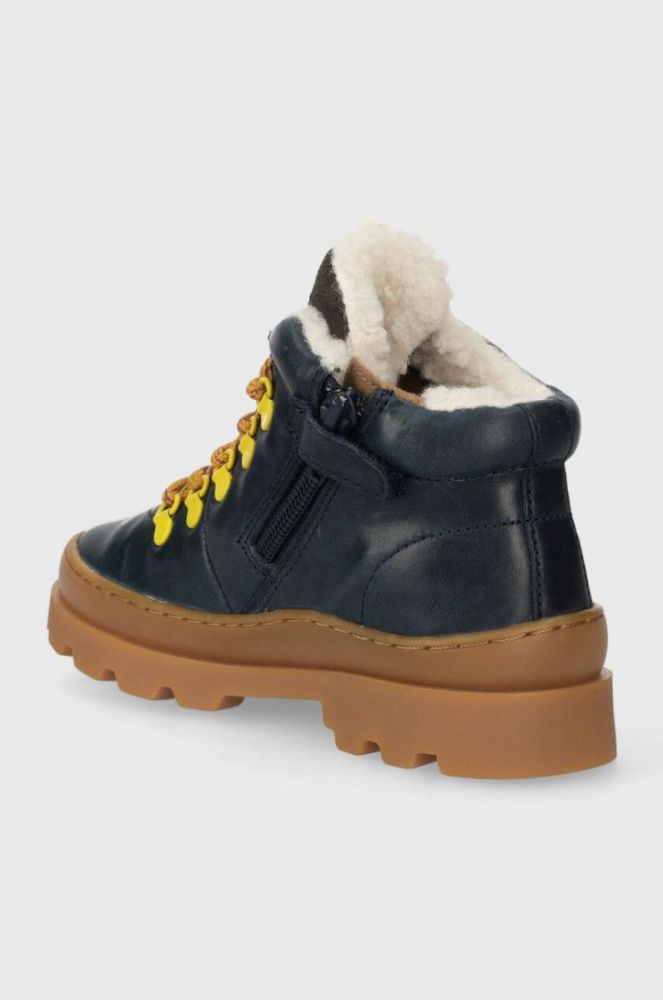 Дитячі шкіряні зимові черевики Camper K900313 Brutus Kids колір синій фото 3