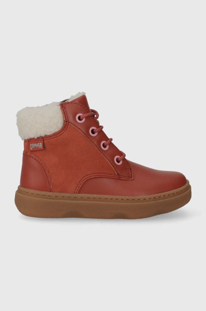 Дитячі шкіряні зимові черевики Camper Kiddo Kids колір помаранчевий (3475540)