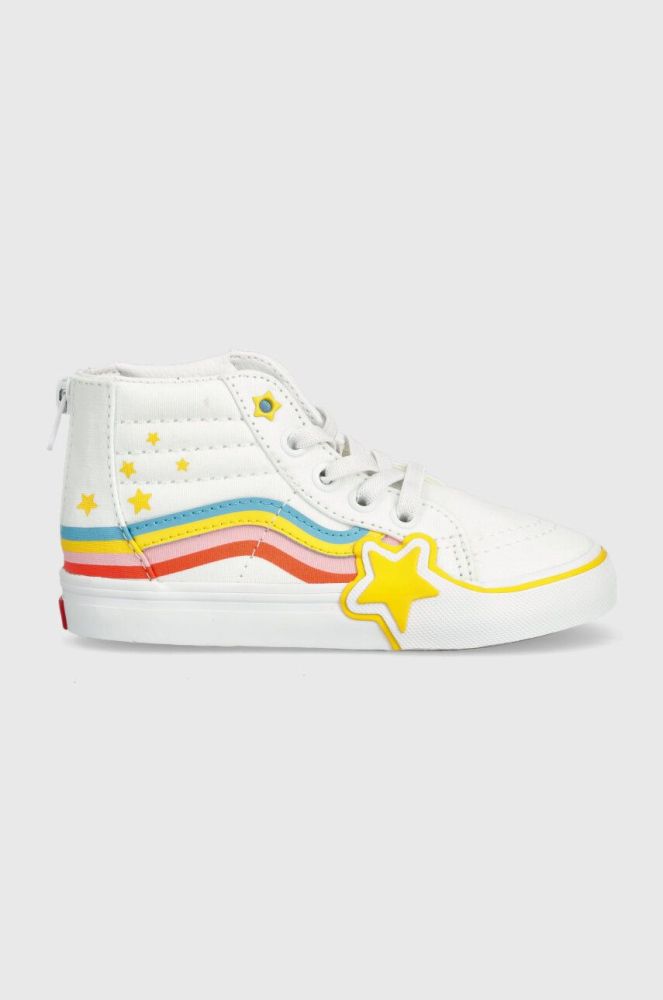 Дитячі кеди Vans SK8-Hi Zip Rainbow Star колір білий