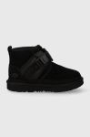 Дитячі чоботи UGG K NEUMEL SNAPBACK колір чорний Дитячі чоботи UGG K NEUMEL SNAPBACK колір чорний