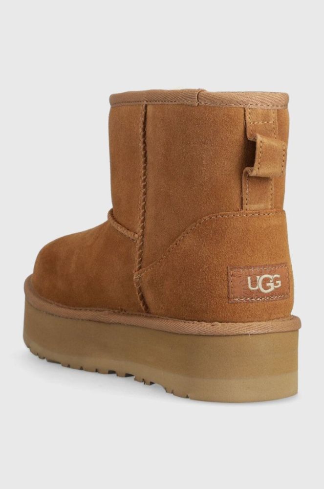 Дитячі замшеві чоботи UGG CLASSIC MINI PLATFORM колір бежевий фото 3