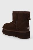 Дитячі замшеві чоботи UGG CLASSIC MINI PLATFORM колір коричневий