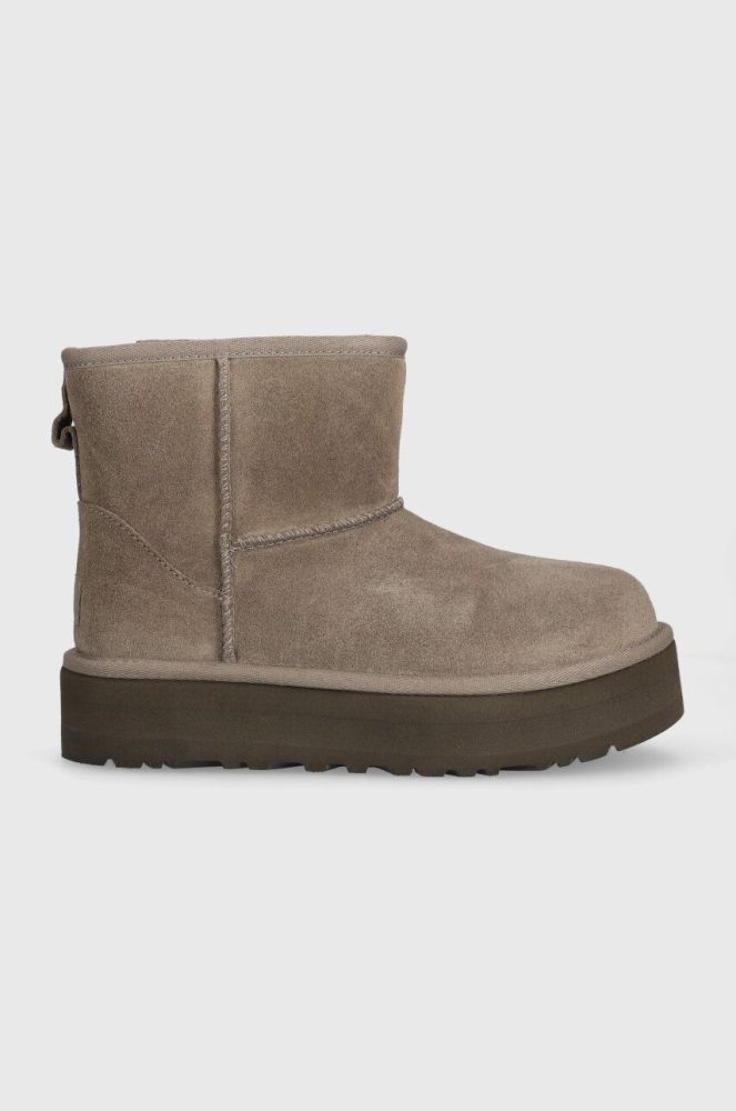 Дитячі замшеві чоботи UGG CLASSIC MINI PLATFORM колір сірий