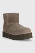 Дитячі замшеві чоботи UGG CLASSIC MINI PLATFORM колір сірий