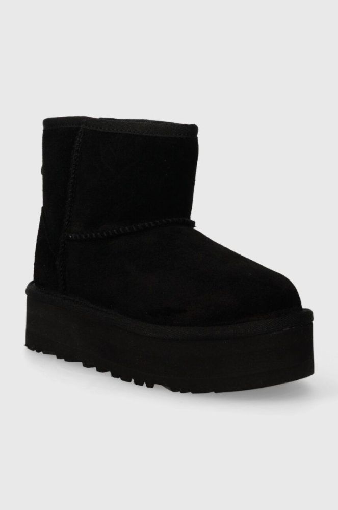 Дитячі замшеві чоботи UGG CLASSIC MINI PLATFORM колір чорний фото 2