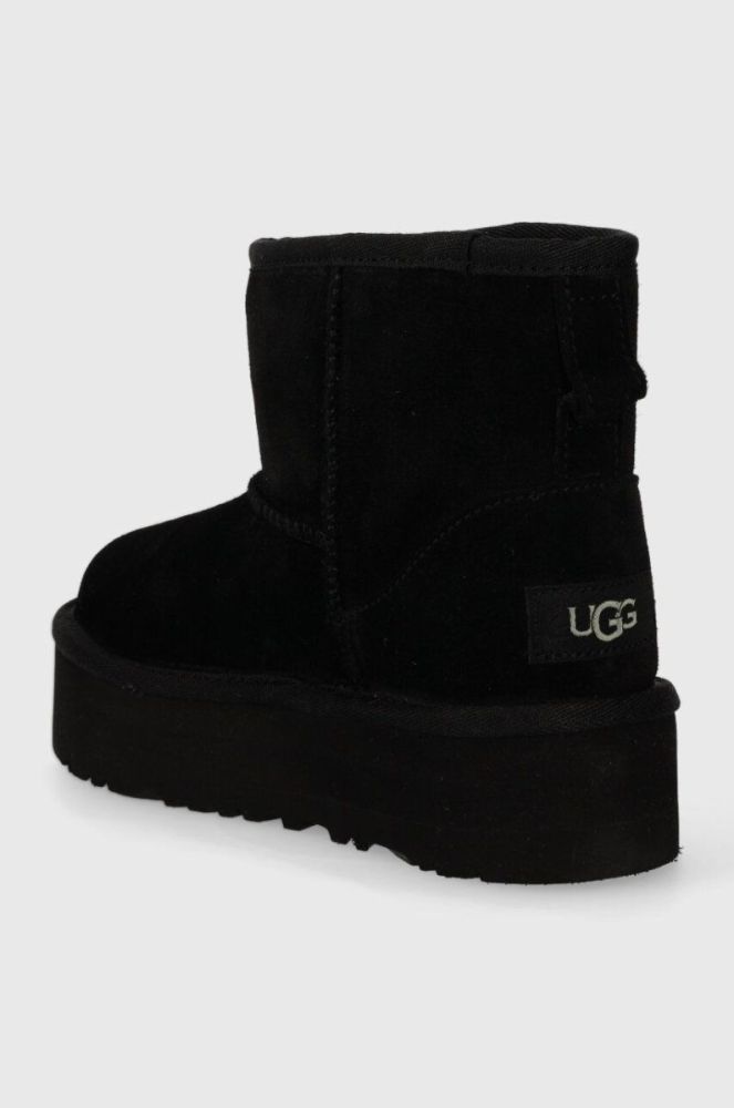 Дитячі замшеві чоботи UGG CLASSIC MINI PLATFORM колір чорний фото 3
