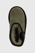 Дитячі зимові черевики UGG T CLASSIC MINI ZIPPER TAPE LOGO колір зелений Дитячі зимові черевики UGG T CLASSIC MINI ZIPPER TAPE LOGO колір зелений