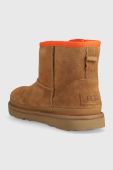 Дитячі замшеві чоботи UGG KIDS CLASSIC MINI ZIPPER TAPE L колір бежевий