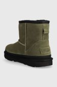 Дитячі замшеві чоботи UGG KIDS CLASSIC MINI ZIPPER TAPE L колір зелений