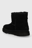 Дитячі замшеві чоботи UGG KIDS CLASSIC MINI ZIPPER TAPE L колір чорний