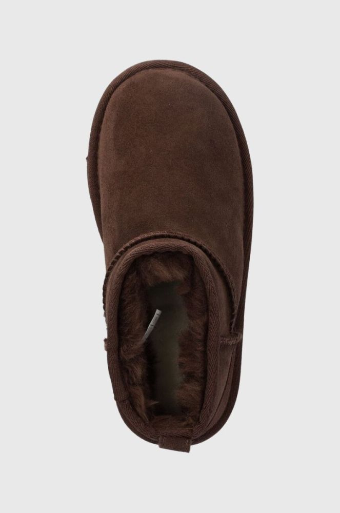 Дитячі замшеві чоботи UGG KIDS CLASSIC ULTRA MINI колір коричневий фото 4