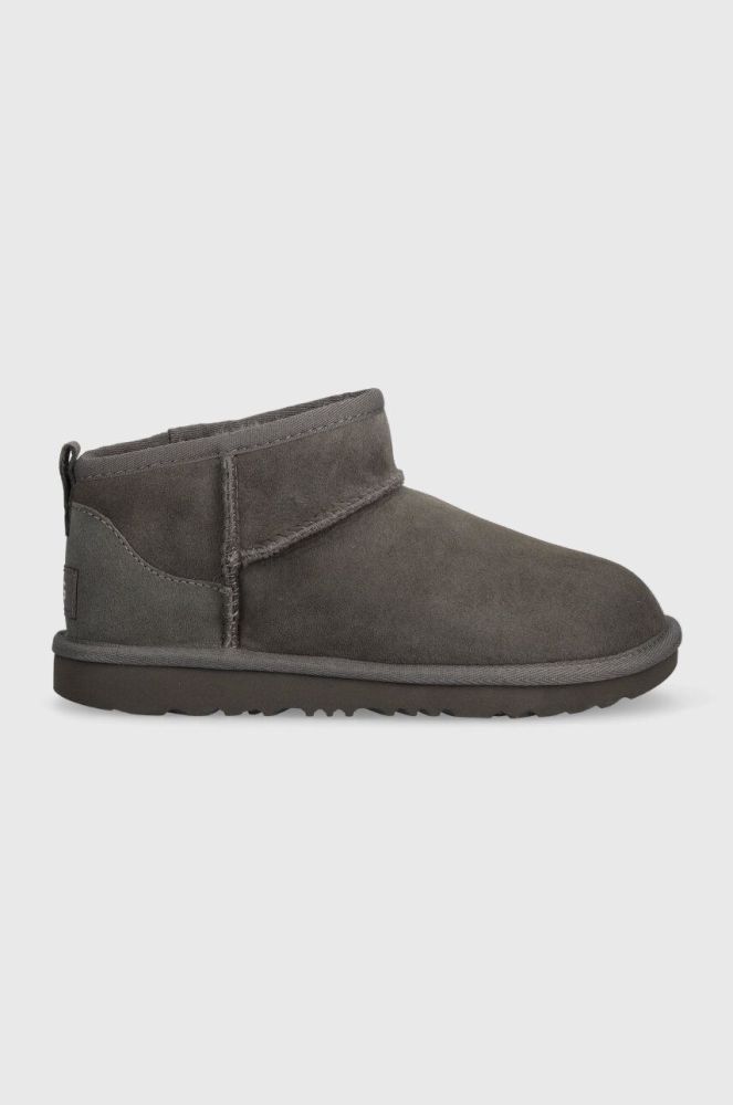 Дитячі замшеві чоботи UGG KIDS CLASSIC ULTRA MINI колір сірий