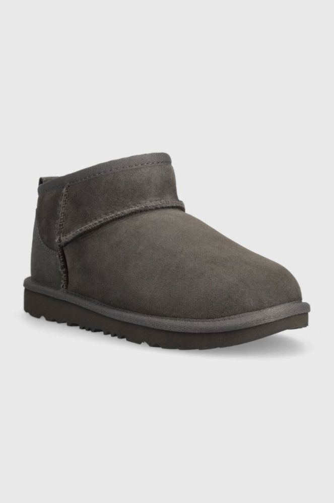 Дитячі замшеві чоботи UGG KIDS CLASSIC ULTRA MINI колір сірий фото 2
