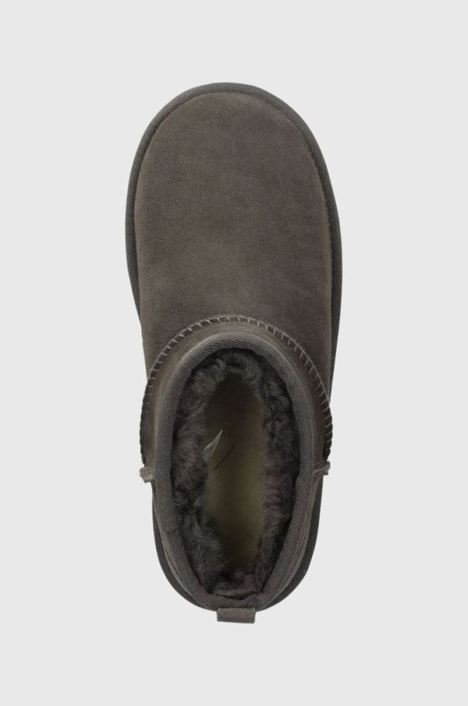 Дитячі замшеві чоботи UGG KIDS CLASSIC ULTRA MINI колір сірий фото 4