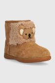Дитячі замшеві чоботи UGG T KOALA STUFFIE колір бежевий