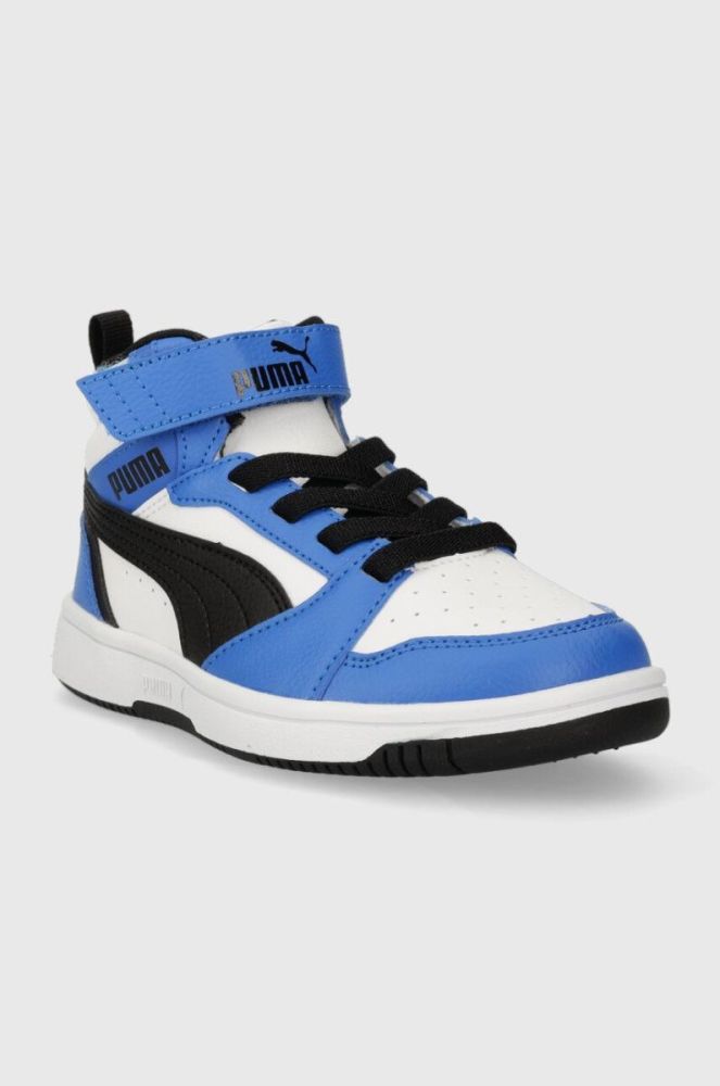 Дитячі кросівки Puma Rebound V6 Mid AC+ PS колір блакитний фото 2