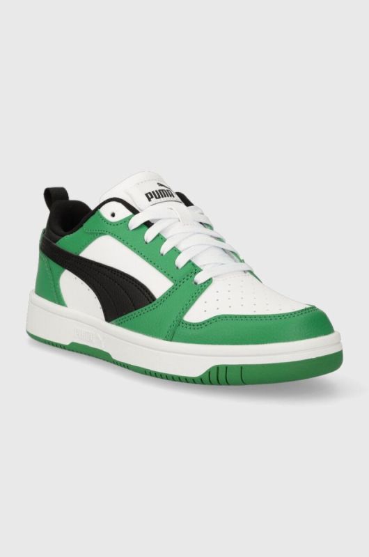 Дитячі кросівки Puma Rebound V6 Lo Jr колір зелений фото 2