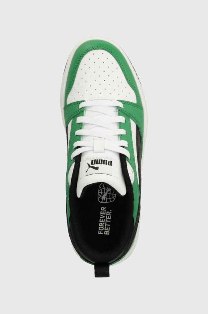 Дитячі кросівки Puma Rebound V6 Lo Jr колір зелений фото 4
