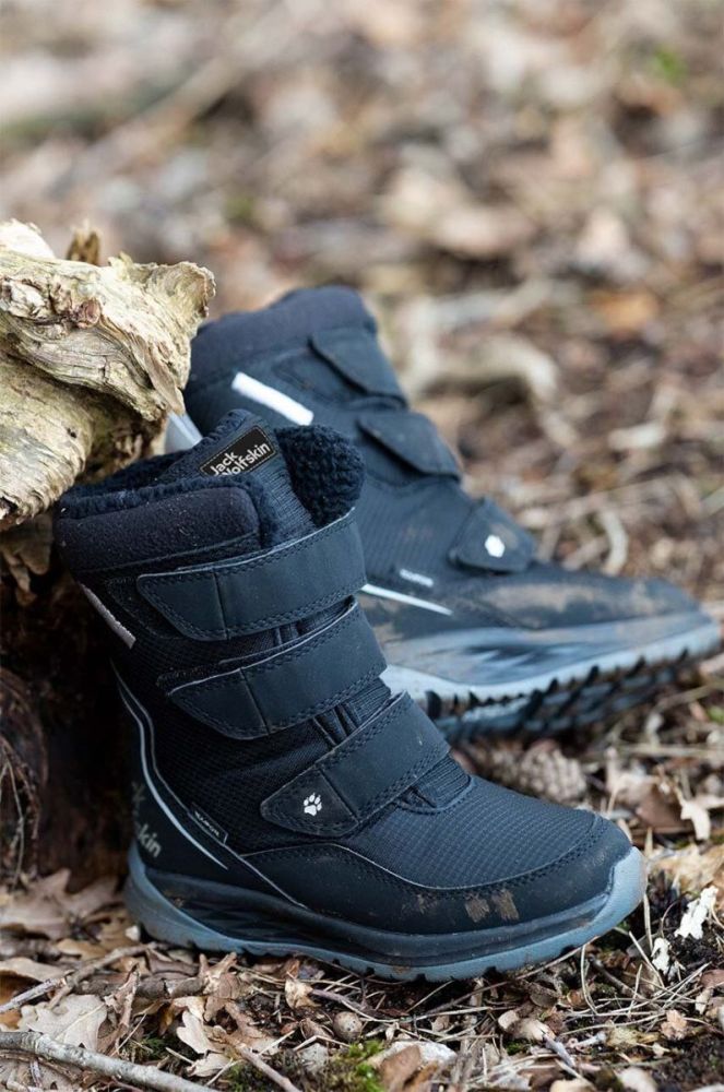 Дитячі черевики Jack Wolfskin POLAR BOOT TEXAPORE HIGH VC колір чорний фото 7