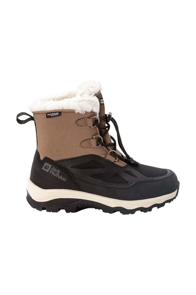 Дитячі зимові черевики Jack Wolfskin VOJO SHELL XT TEXAPORE MID колір коричневий